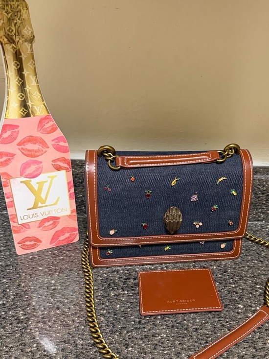 Kurt Geiger Handbags - Kurt Geiger The Shoreditch Denim jeweled bag. Like New Rare